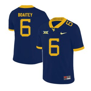 Men's West Virginia Mountaineers NCAA #6 Michael Boaitey Navy Authentic Nike 2019 Stitched College Football Jersey EQ15J11VU